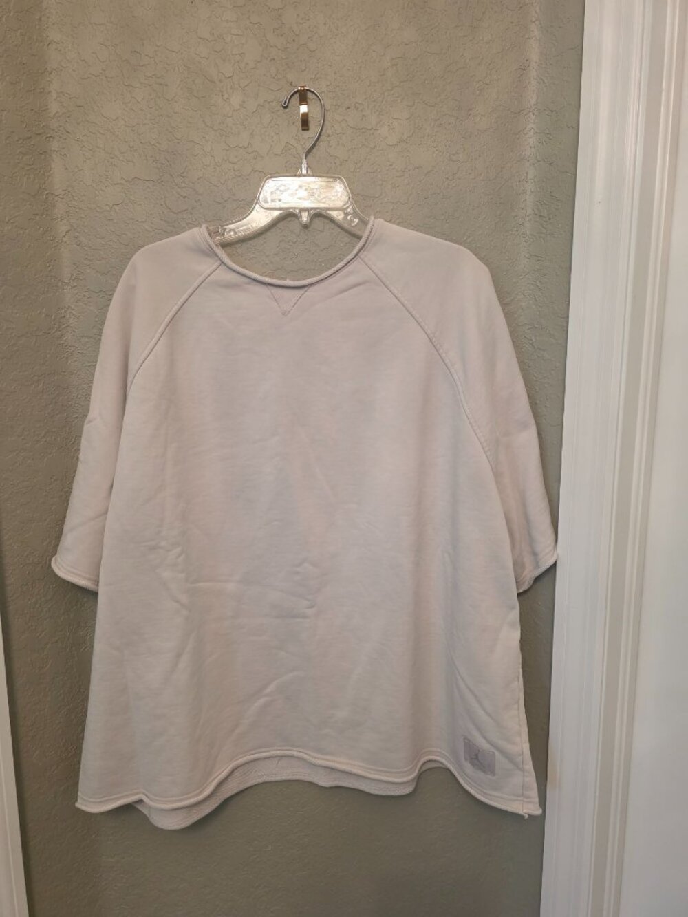 Jordan Flight Fleece Ladies Oversized Short Sleeve Sweater Top XL  - IB9850